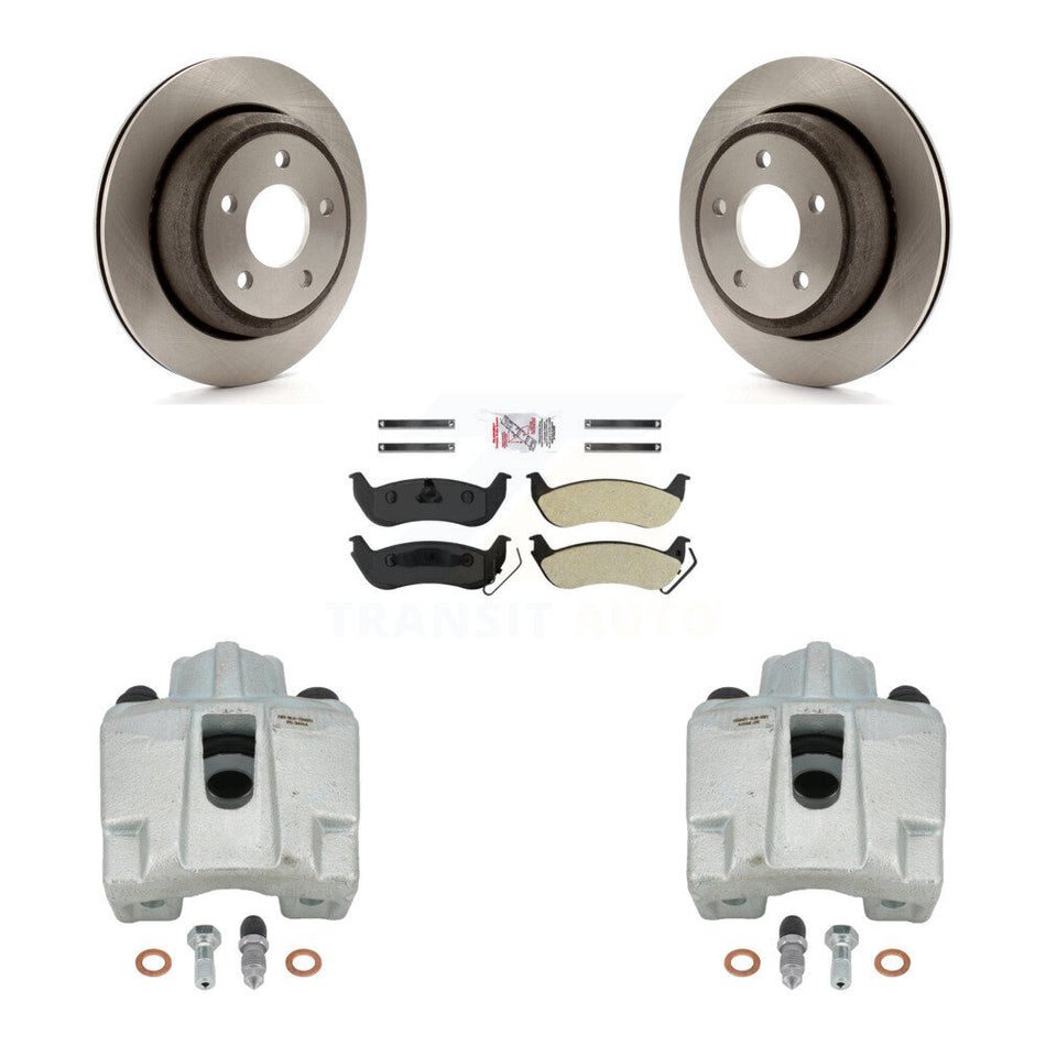 Rear Disc Brake Caliper Rotors And Semi-Metallic Pads Kit For 2010-2011 Ford Ranger KC8-101072N by Transit Auto