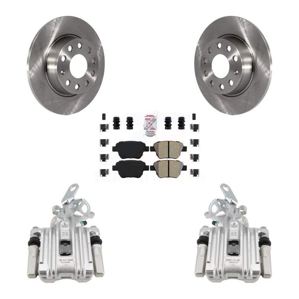 Rear Disc Brake Caliper Rotor And Semi-Metallic Pad Kit For Volkswagen Jetta Beetle Golf KC8-101073N