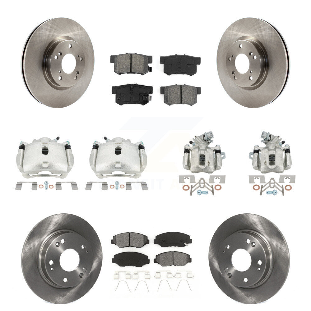 Front Rear Brake Caliper Rotors & Semi-Metallic Pad Kit (10Pc) For Honda Civic Acura ILX KC8-101073S