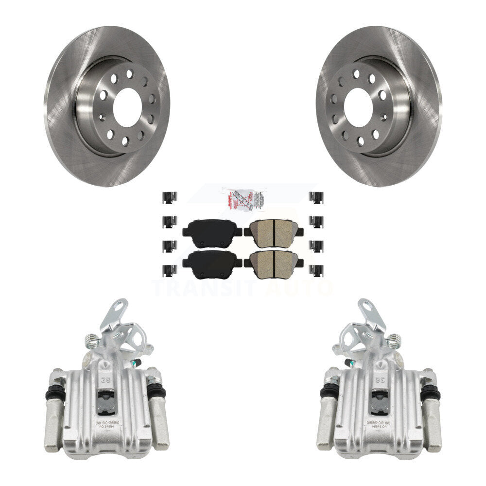 Rear Disc Brake Caliper Rotor And Semi-Metallic Pad Kit For Volkswagen Jetta Beetle Golf KC8-101074N