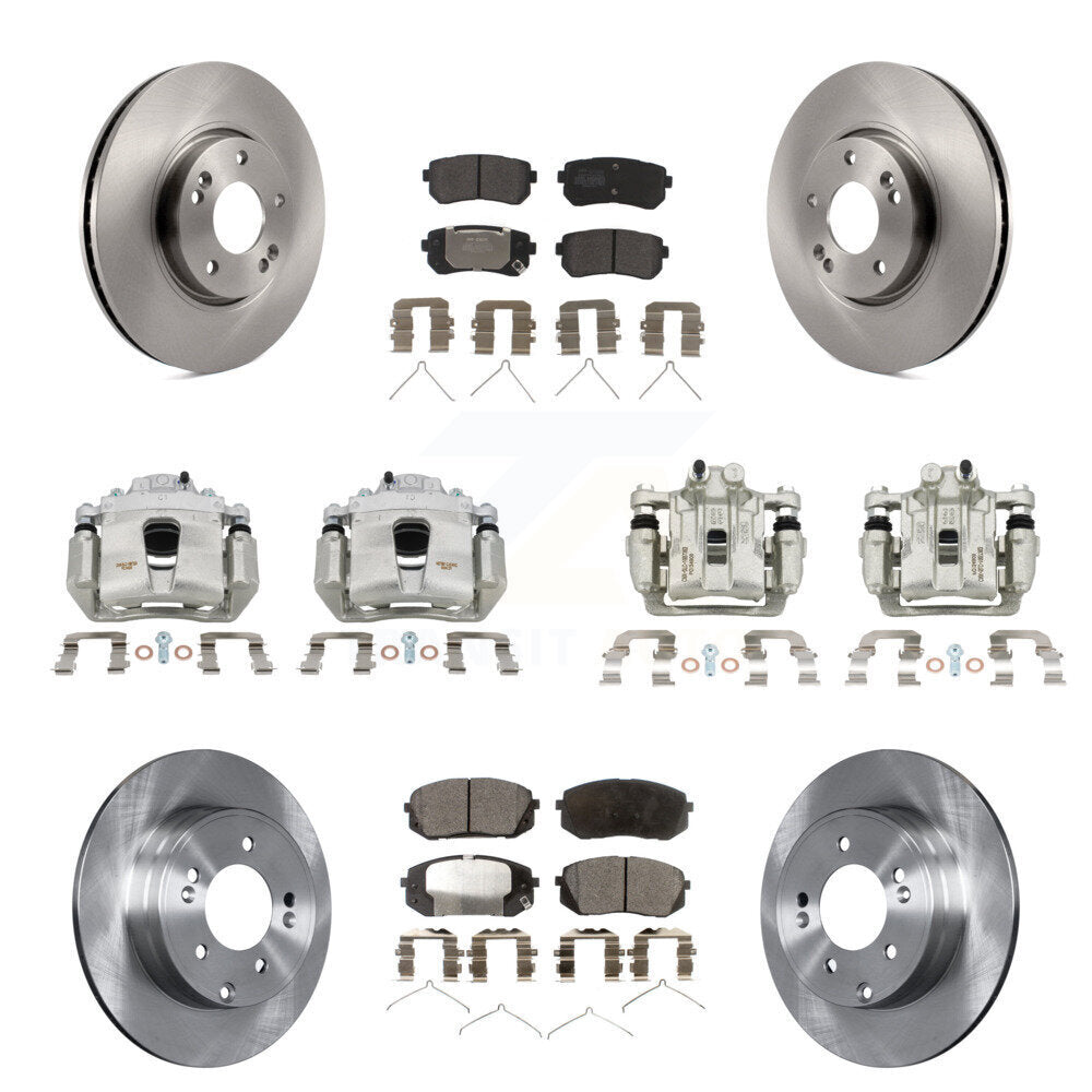 Front Rear Disc Brake Caliper Rotors And Semi-Metallic Pad Kit (10Pc) For Hyundai Sonata KC8-101074P