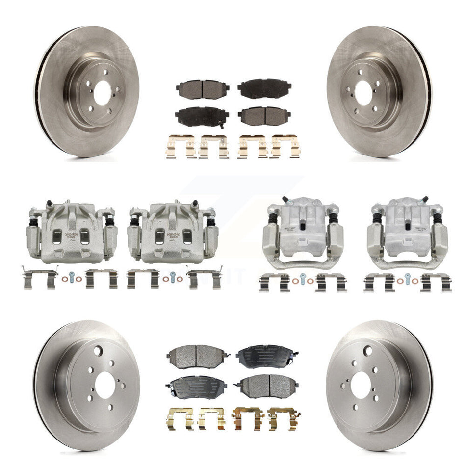 Front Rear Disc Brake Caliper Rotor And Ceramic Pad Kit (10Pc) For Subaru Outback Legacy KC8-101075T