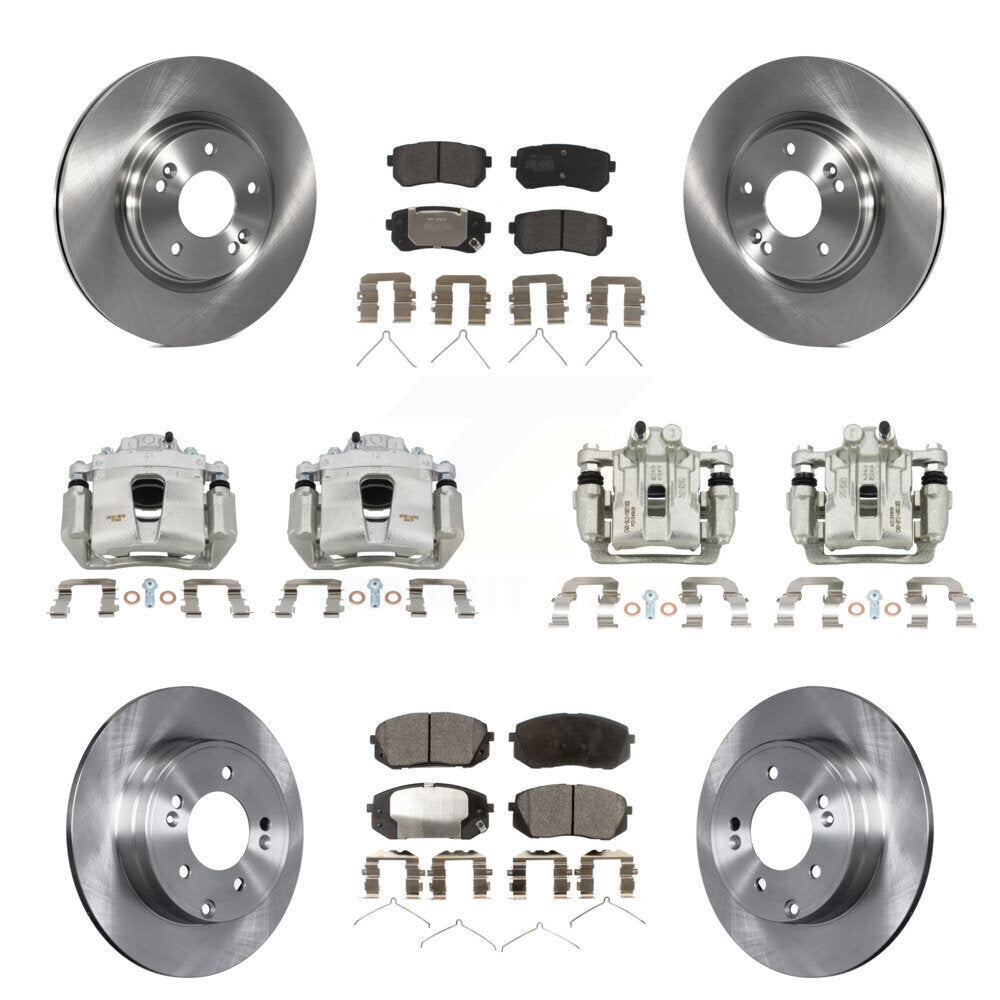 Front Rear Disc Brake Caliper Rotors And Semi-Metallic Pads Kit (10Pc) For Kia Optima KC8-101077P