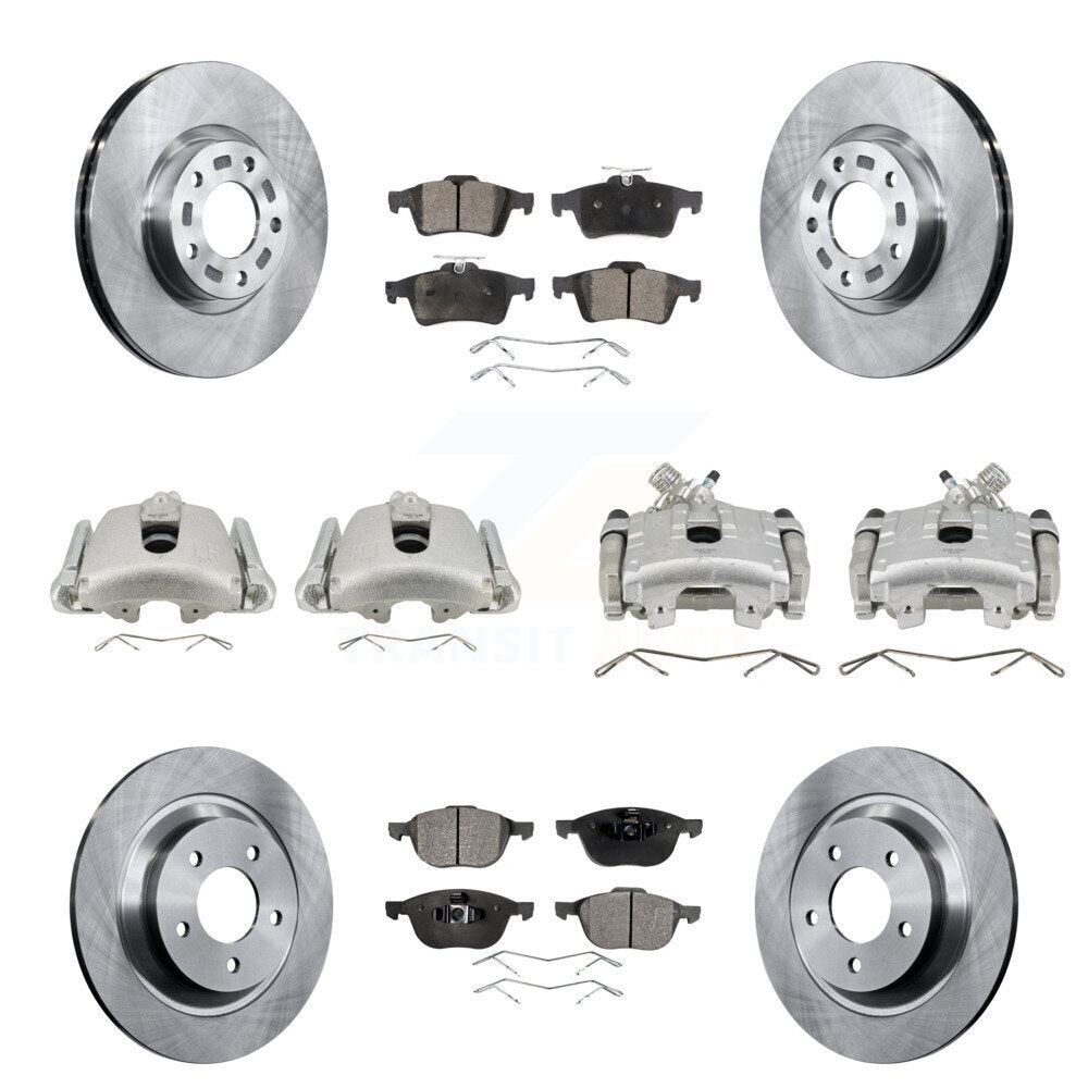 Front Rear Disc Brake Caliper Rotors And Ceramic Pads Kit (10Pc) For Mazda 5 KC8-101077T