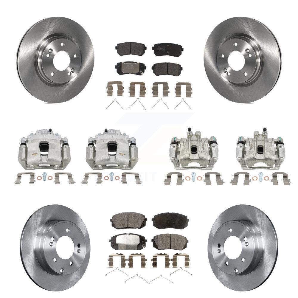 Front Rear Disc Brake Caliper Rotors And Semi-Metallic Pads Kit (10Pc) For Kia Optima KC8-101078P