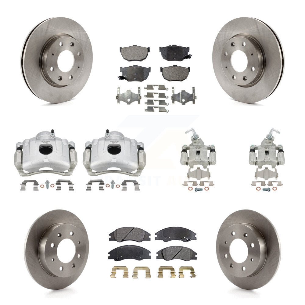 Front Rear Disc Brake Caliper Rotors And Ceramic Pad Kit (10Pc) For Kia Spectra Spectra5 KC8-101078T