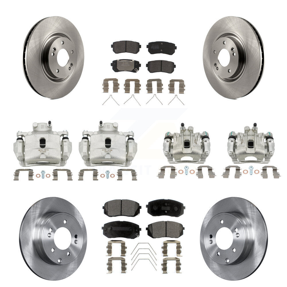 Front Rear Disc Brake Caliper Rotors And Semi-Metallic Pads Kit (10Pc) For Kia Optima KC8-101079P