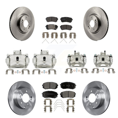 Front Rear Disc Brake Caliper Rotors And Semi-Metallic Pads Kit (10Pc) For Kia Optima KC8-101079P