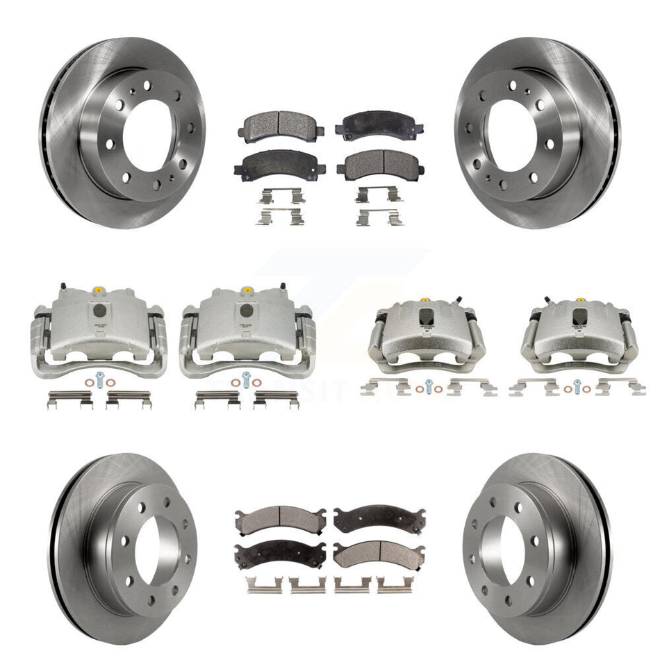 Front Rear Disc Brake Caliper Rotors And Ceramic Pads Kit (10Pc) For Chevrolet Express 2500 GMC Savana KC8-101080T