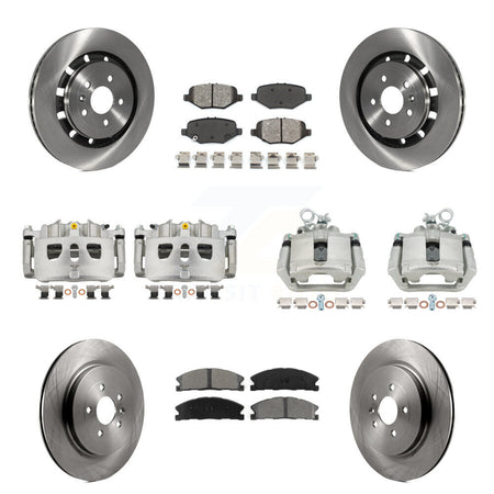 Front Rear Brake Caliper Rotor Semi-Metallic Pad Kit (10Pc) For Ford Explorer Flex Sedan KC8-101081S