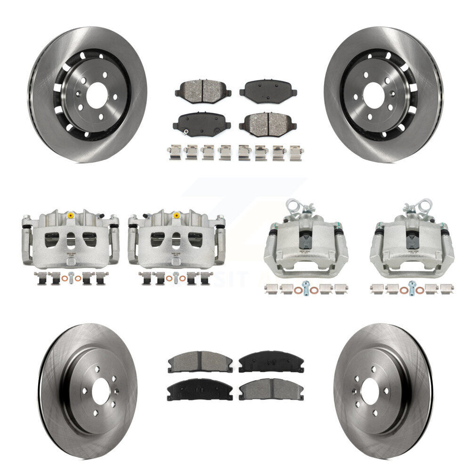 Front Rear Brake Caliper Rotor Semi-Metallic Pad Kit (10Pc) For Ford Explorer Flex Sedan KC8-101081S