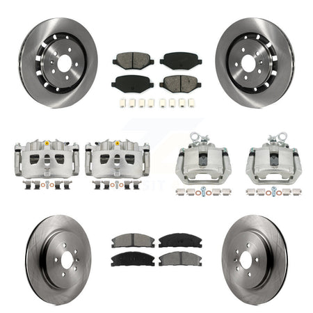 Front Rear Brake Caliper Rotor Semi-Metallic Pad Kit (10Pc) For Ford Explorer Police MKS KC8-101082S