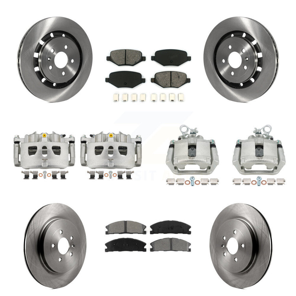 Front Rear Brake Caliper Rotor Semi-Metallic Pad Kit (10Pc) For Ford Explorer Police MKS KC8-101082S