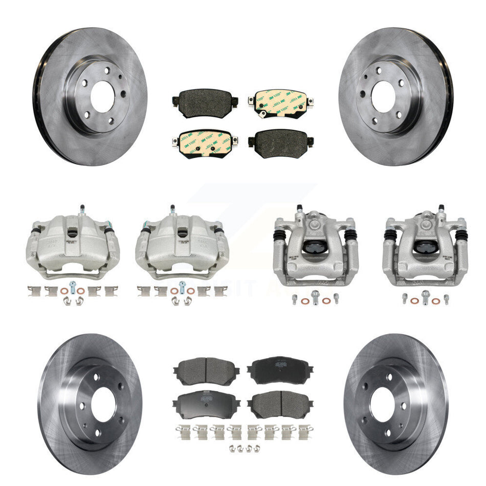 Front Rear Disc Brake Caliper Rotors And Semi-Metallic Pads Kit (10Pc) For Mazda 6 KC8-101083P