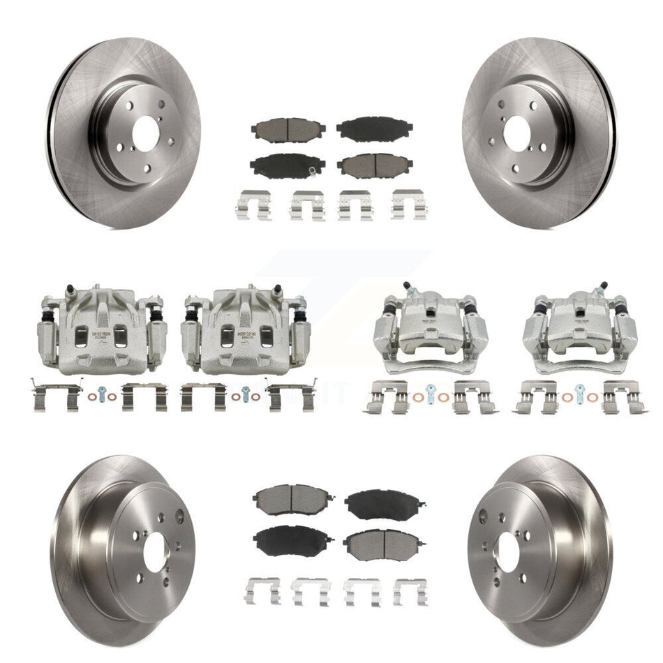 Front Rear Disc Brake Caliper Rotors And Ceramic Pads Kit (10Pc) For Subaru WRX KC8-101084C