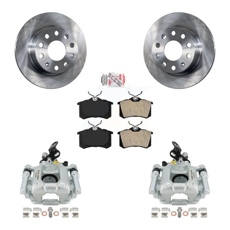 Rear Disc Brake Caliper Rotors And Semi-Metallic Pads Kit For 2011 Volkswagen Jetta With 253mm Diameter Rotor KC8-101084N by Transit Auto