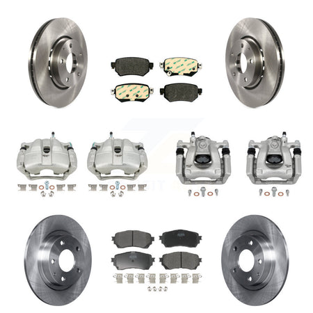 Front Rear Disc Brake Caliper Rotors And Semi-Metallic Pads Kit (10Pc) For Mazda 6 KC8-101084P