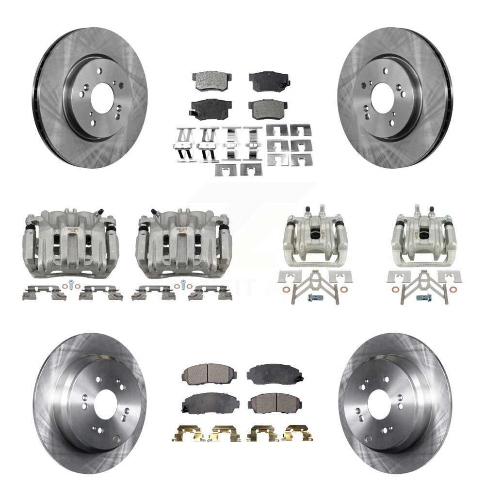 Front Rear Disc Brake Caliper Rotors And Ceramic Pads Kit (10Pc) For Acura RDX KC8-101085T
