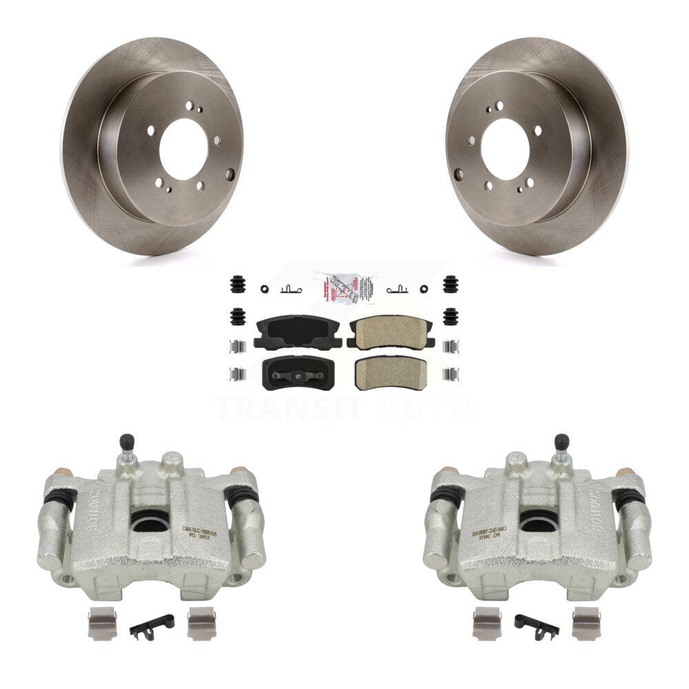 Rear Disc Brake Caliper Rotors And Ceramic Pads Kit For Mitsubishi Outlander With 7 Passenger Seating KC8-101086N by Transit Auto