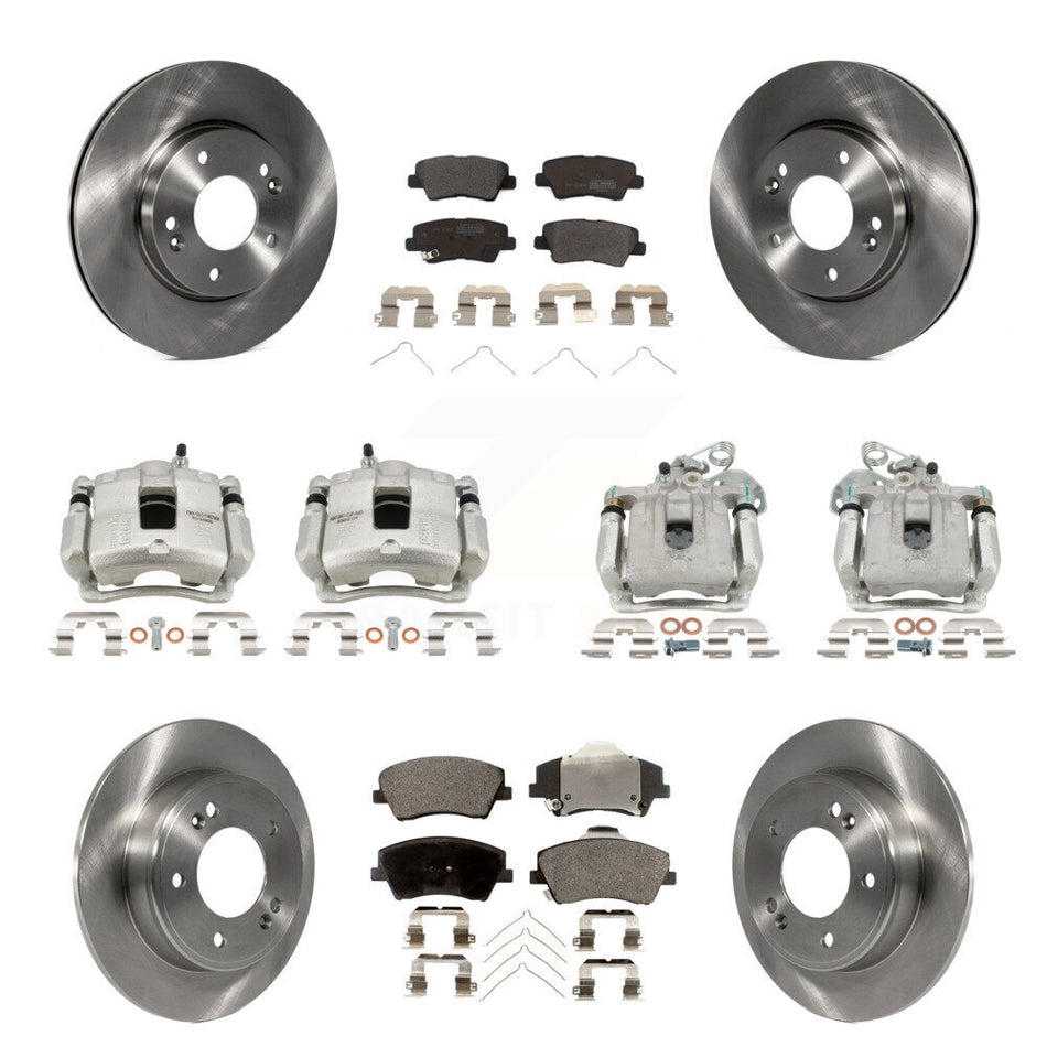 Front Rear Brake Caliper Rotor And Semi-Metallic Pad Kit (10Pc) For Hyundai Elantra 2.0L KC8-101086P