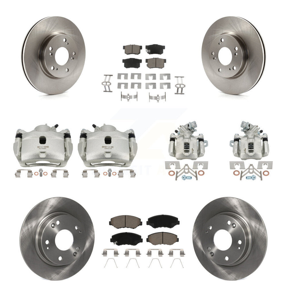 Front Rear Disc Brake Caliper Rotors And Ceramic Pads Kit (10Pc) For 2013 Acura ILX 2.0L KC8-101087C