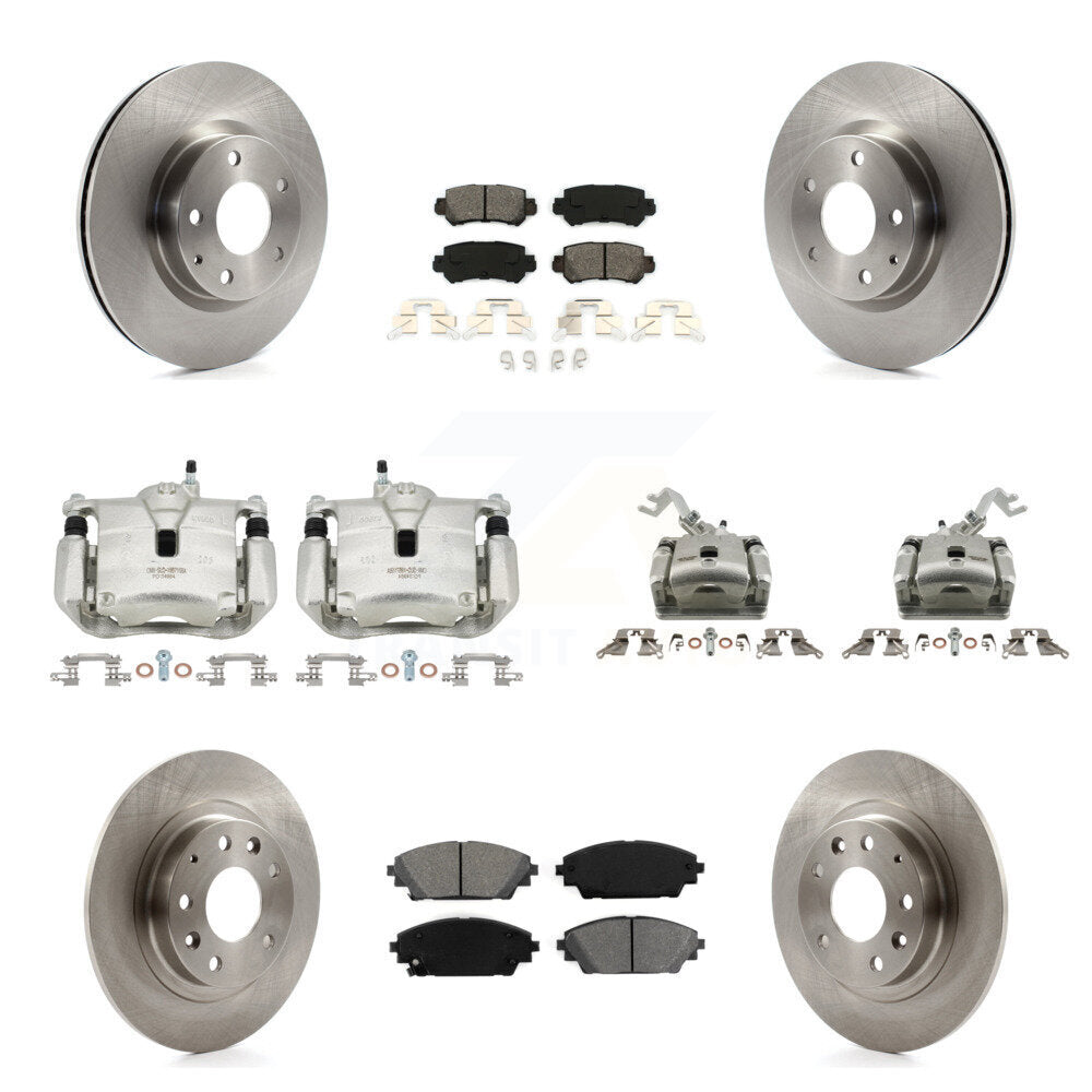 Front Rear Brake Caliper Rotor Semi-Metallic Pad Kit (10Pc) For 2016-2018 Mazda CX-3 AWD KC8-101089S
