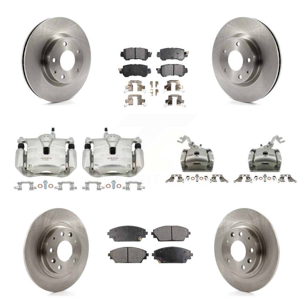 Front Rear Brake Caliper Rotor Semi-Metallic Pad Kit (10Pc) For 2016-2018 Mazda CX-3 AWD KC8-101090P