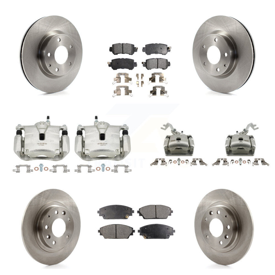 Front Rear Brake Caliper Rotor Semi-Metallic Pad Kit (10Pc) For 2016-2018 Mazda CX-3 AWD KC8-101090P