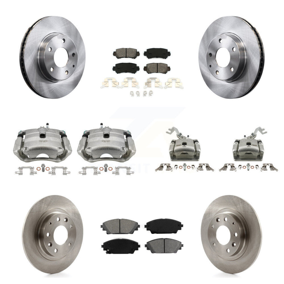 Front Rear Brake Caliper Rotor Semi-Metallic Pad Kit (10Pc) For 2016-2018 Mazda CX-3 FWD KC8-101090S