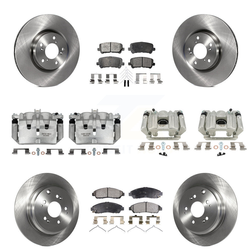 Front Rear Disc Brake Caliper Rotors And Ceramic Pads Kit (10Pc) For Acura MDX ZDX KC8-101090T