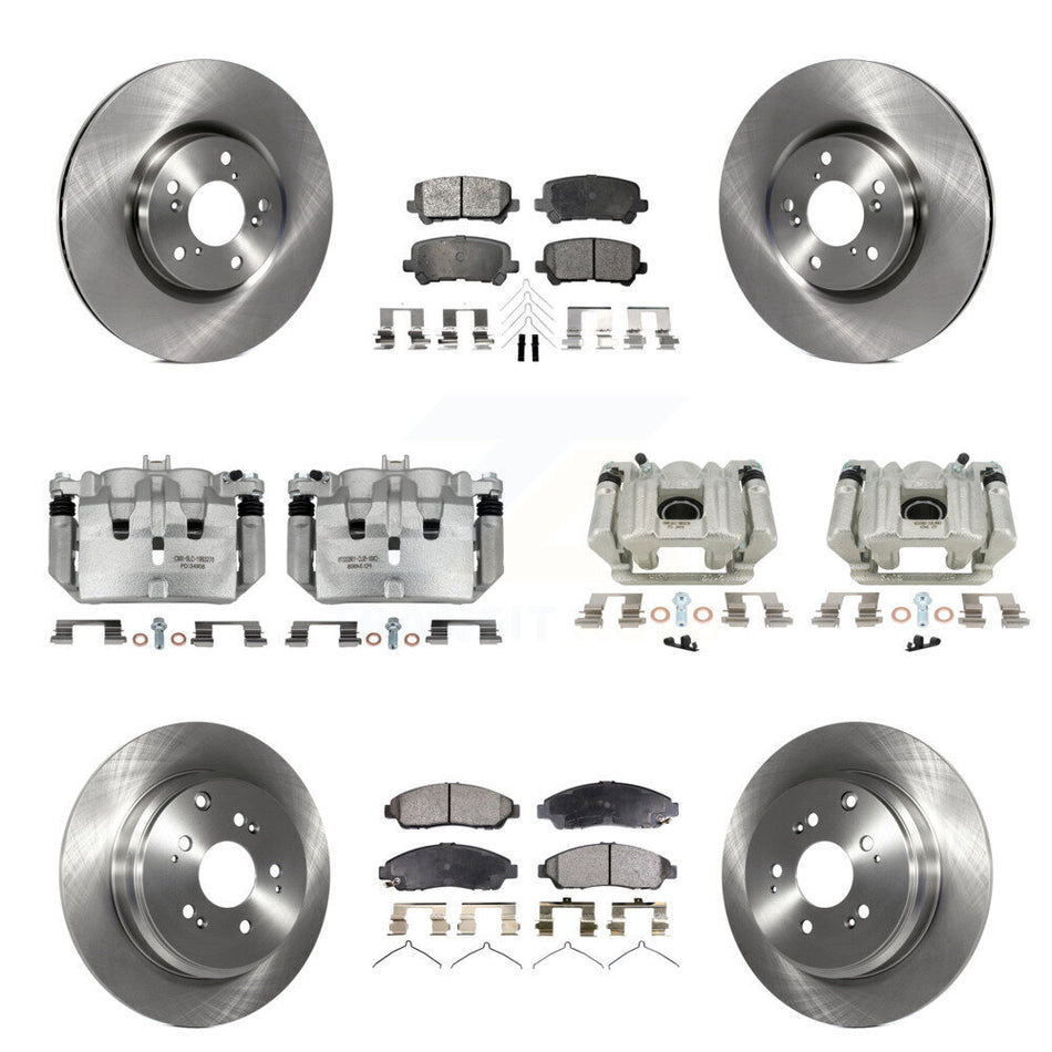 Front Rear Disc Brake Caliper Rotors And Ceramic Pads Kit (10Pc) For Acura MDX ZDX KC8-101090T