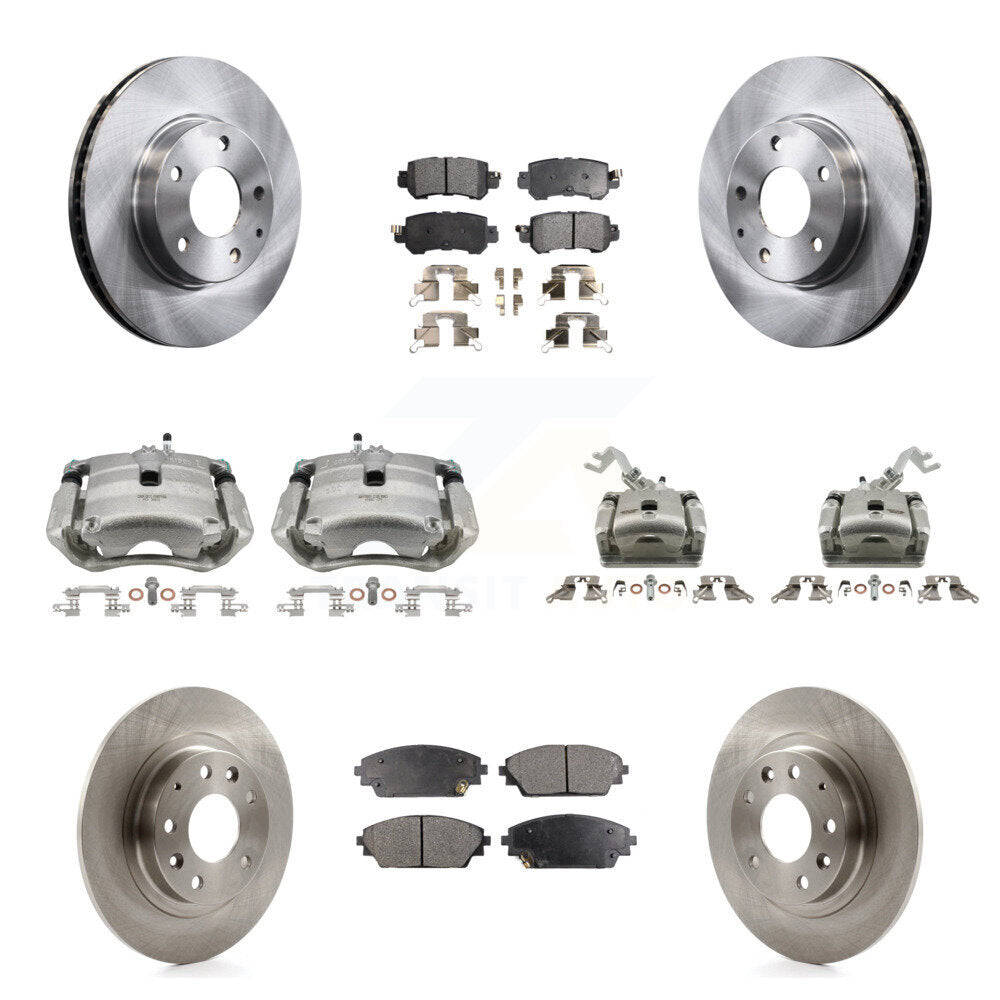 Front Rear Brake Caliper Rotor Semi-Metallic Pad Kit (10Pc) For 2016-2018 Mazda CX-3 FWD KC8-101091P