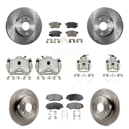 Front Rear Disc Brake Caliper Rotor Ceramic Pad Kit (10Pc) For Honda Accord LX with 2.4L KC8-101091T