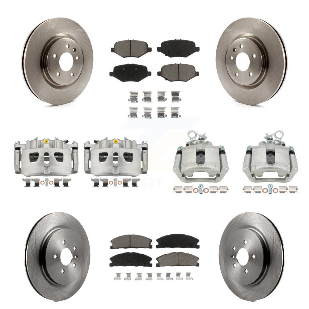 Front Rear Disc Brake Caliper Rotors Ceramic Pad Kit (10Pc) For 2013 Ford Explorer Sport KC8-101092C