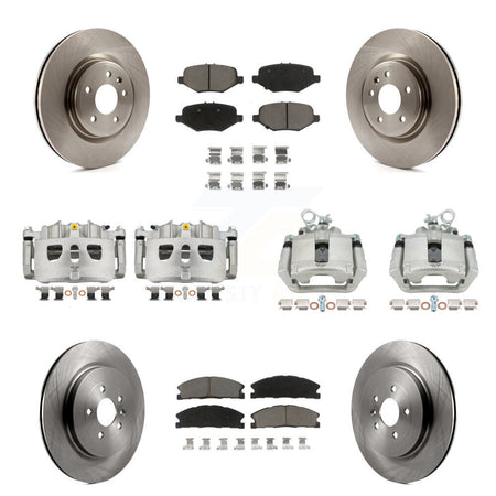 Front Rear Disc Brake Caliper Rotors Ceramic Pad Kit (10Pc) For 2013 Ford Explorer Sport KC8-101092C