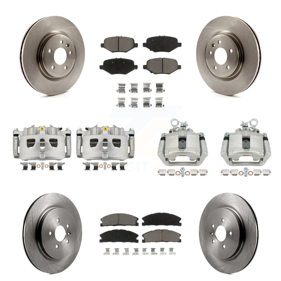 Front Rear Disc Brake Caliper Rotors Ceramic Pad Kit (10Pc) For 2013 Ford Explorer Sport KC8-101092C