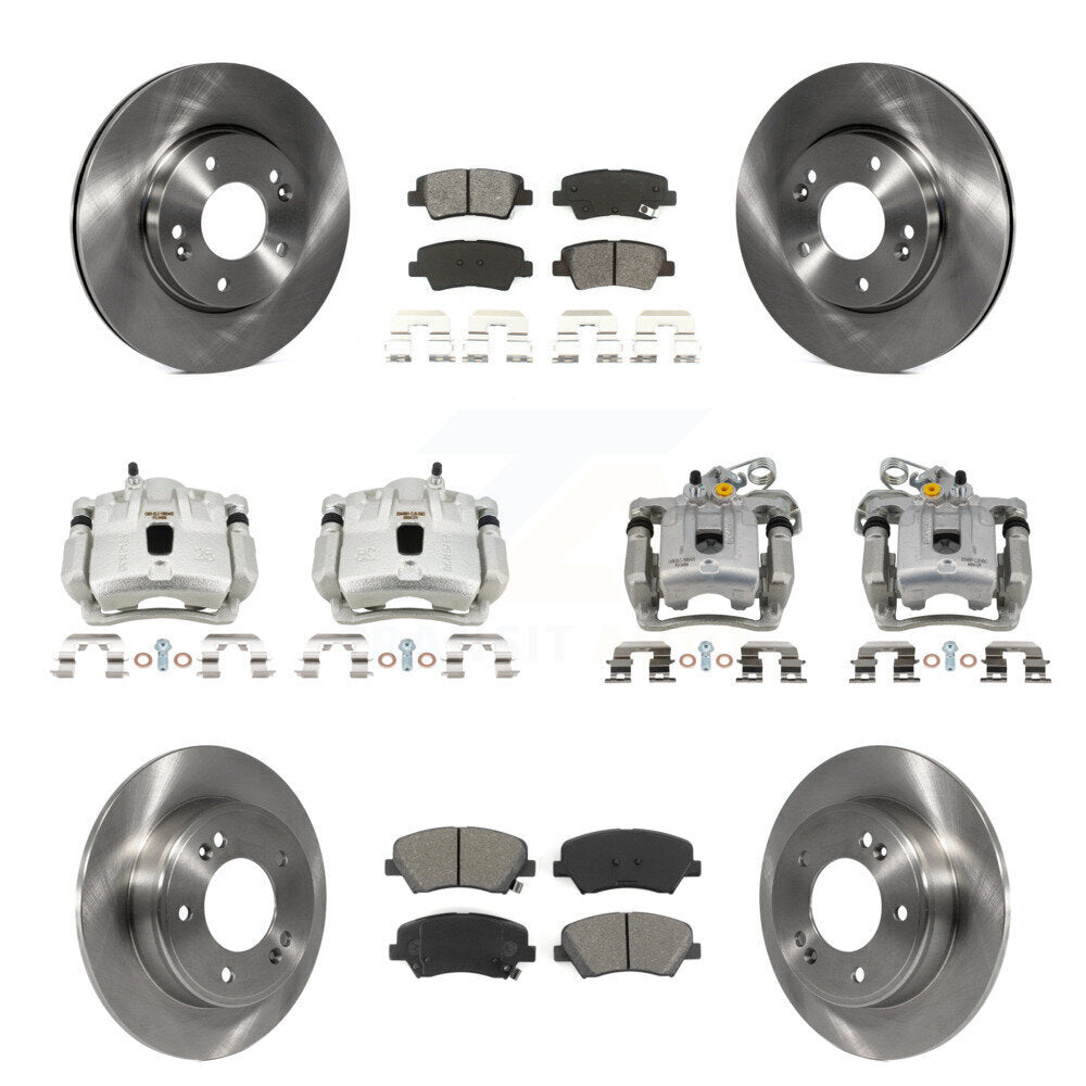 Front Rear Disc Brake Caliper Rotor And Semi-Metallic Pad Kit (10Pc) For Hyundai Elantra KC8-101092S