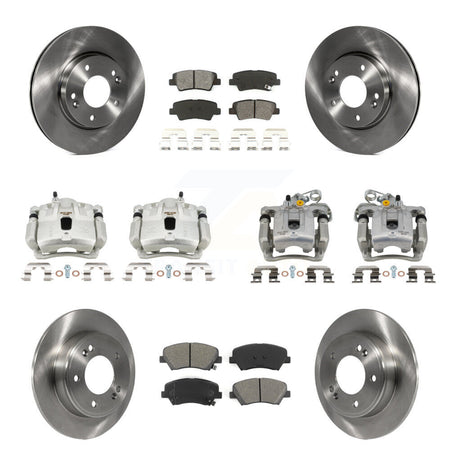 Front Rear Disc Brake Caliper Rotor And Semi-Metallic Pad Kit (10Pc) For Hyundai Elantra KC8-101092S