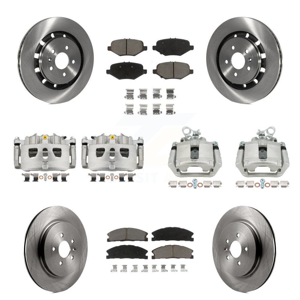 Front Rear Brake Caliper Rotors Ceramic Pad Kit (10Pc) For Ford Explorer Flex Taurus MKS KC8-101093C