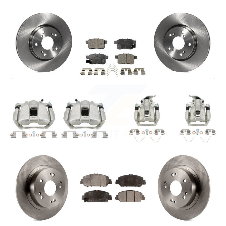 Front Rear Disc Brake Caliper Rotors And Ceramic Pads Kit (10Pc) For Honda Accord KC8-101093T