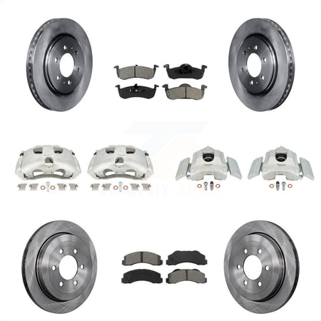 Front Rear Disc Brake Caliper Rotors And Semi-Metallic Pads Kit (10Pc) For 2010-2017 Ford Expedition Lincoln Navigator KC8-101094S by Transit Auto