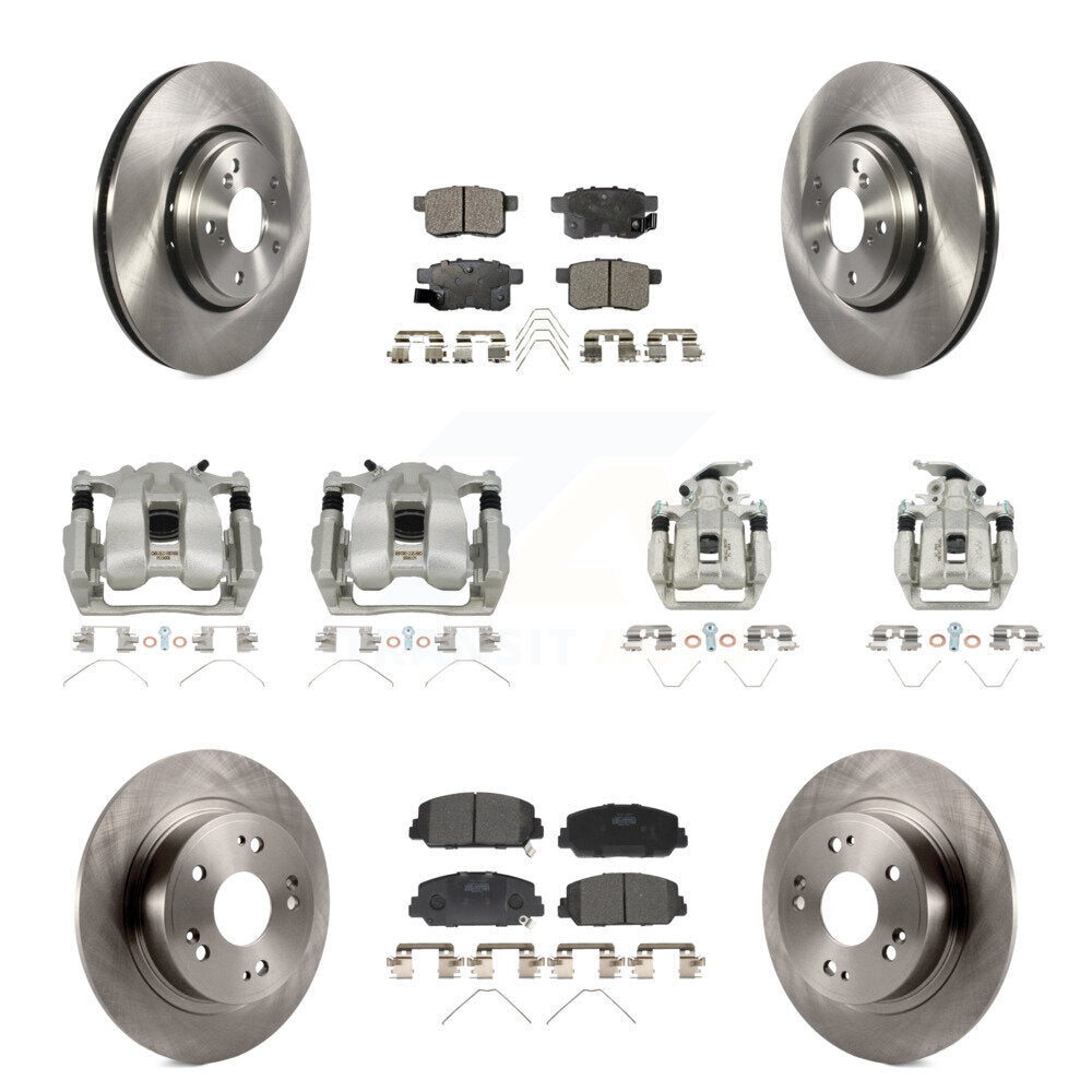 Front Rear Disc Brake Caliper Rotors And Ceramic Pads Kit (10Pc) For Honda Accord KC8-101094T