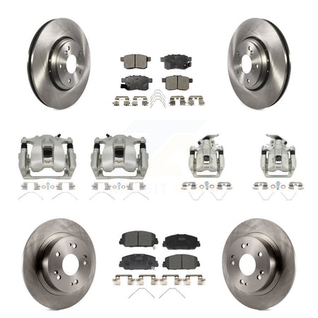 Front Rear Disc Brake Caliper Rotors And Ceramic Pads Kit (10Pc) For Honda Accord KC8-101094T