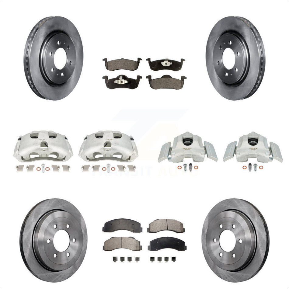 Front Rear Disc Brake Caliper Rotors And Semi-Metallic Pads Kit (10Pc) For 2010-2017 Ford Expedition Lincoln Navigator KC8-101096P by Transit Auto