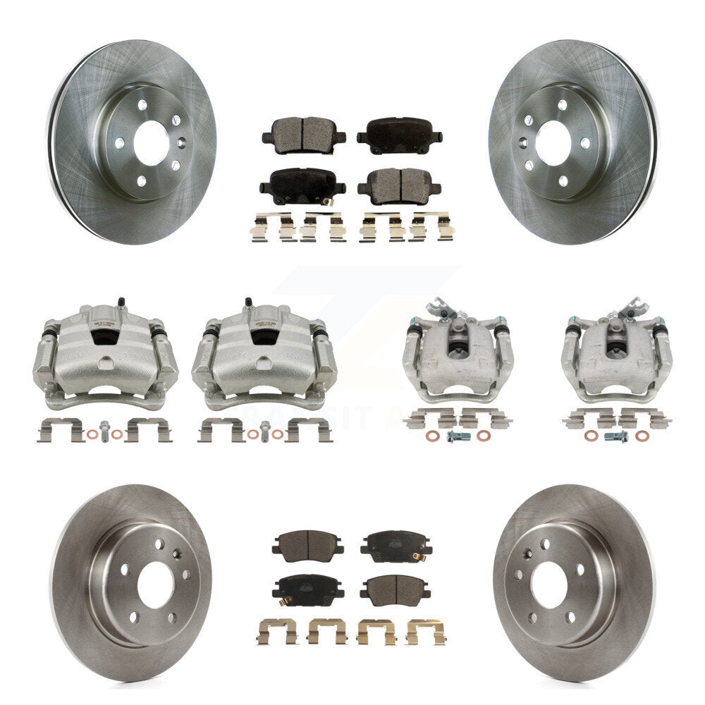 Front Rear Disc Brake Caliper Rotors And Ceramic Pads Kit (10Pc) For Chevrolet Cruze KC8-101096T