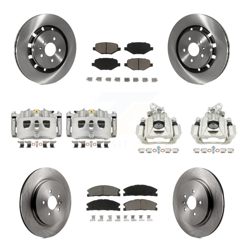 Front Rear Disc Brake Caliper Rotors And Ceramic Pads Kit (10Pc) For 2016 Lincoln MKS KC8-101097C