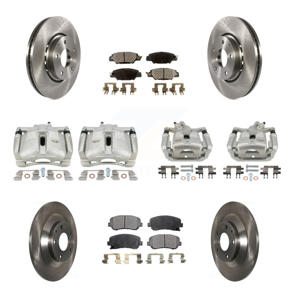 Front Rear Disc Brake Caliper Rotors And Semi-Metallic Pads Kit (10Pc) For Mazda CX-5 KC8-101097P
