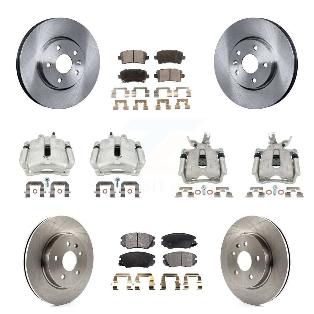 Front Rear Disc Brake Caliper Rotors Ceramic Pad Kit (10Pc) For Chevrolet Malibu Limited KC8-101097T