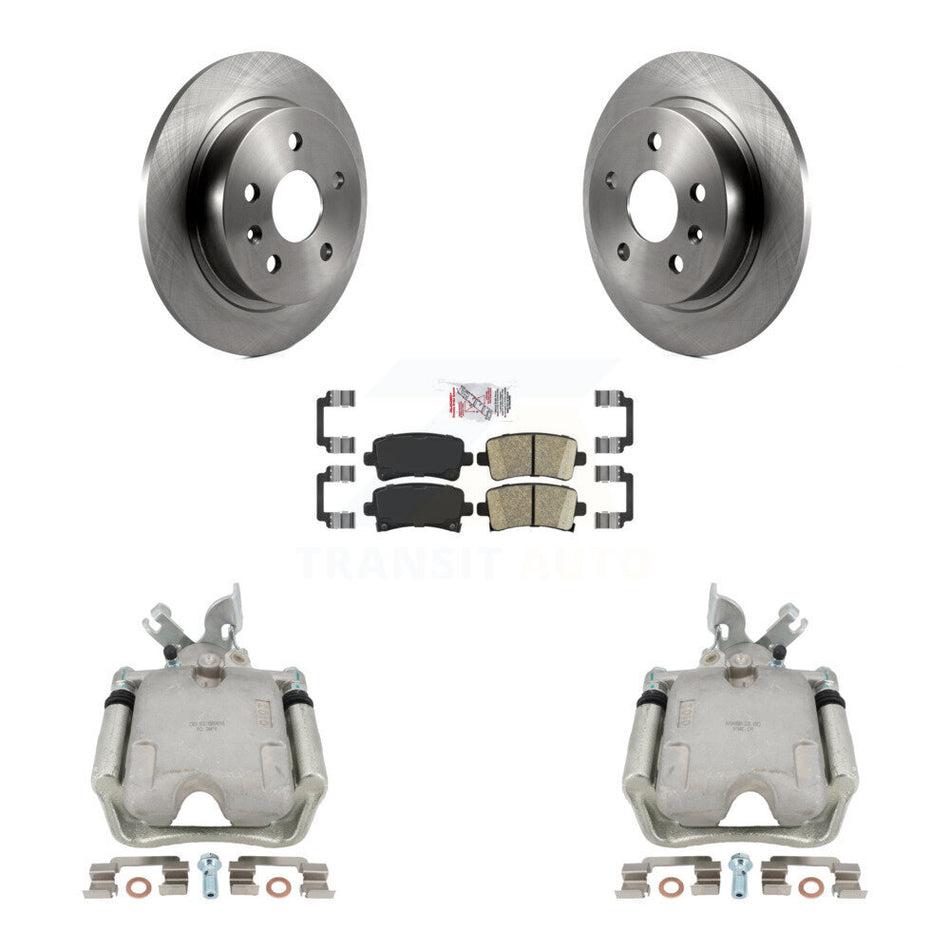 Rear Disc Brake Caliper Rotors And Ceramic Pads Kit For Buick LaCrosse Regal With Solid Rotor KC8-101098N