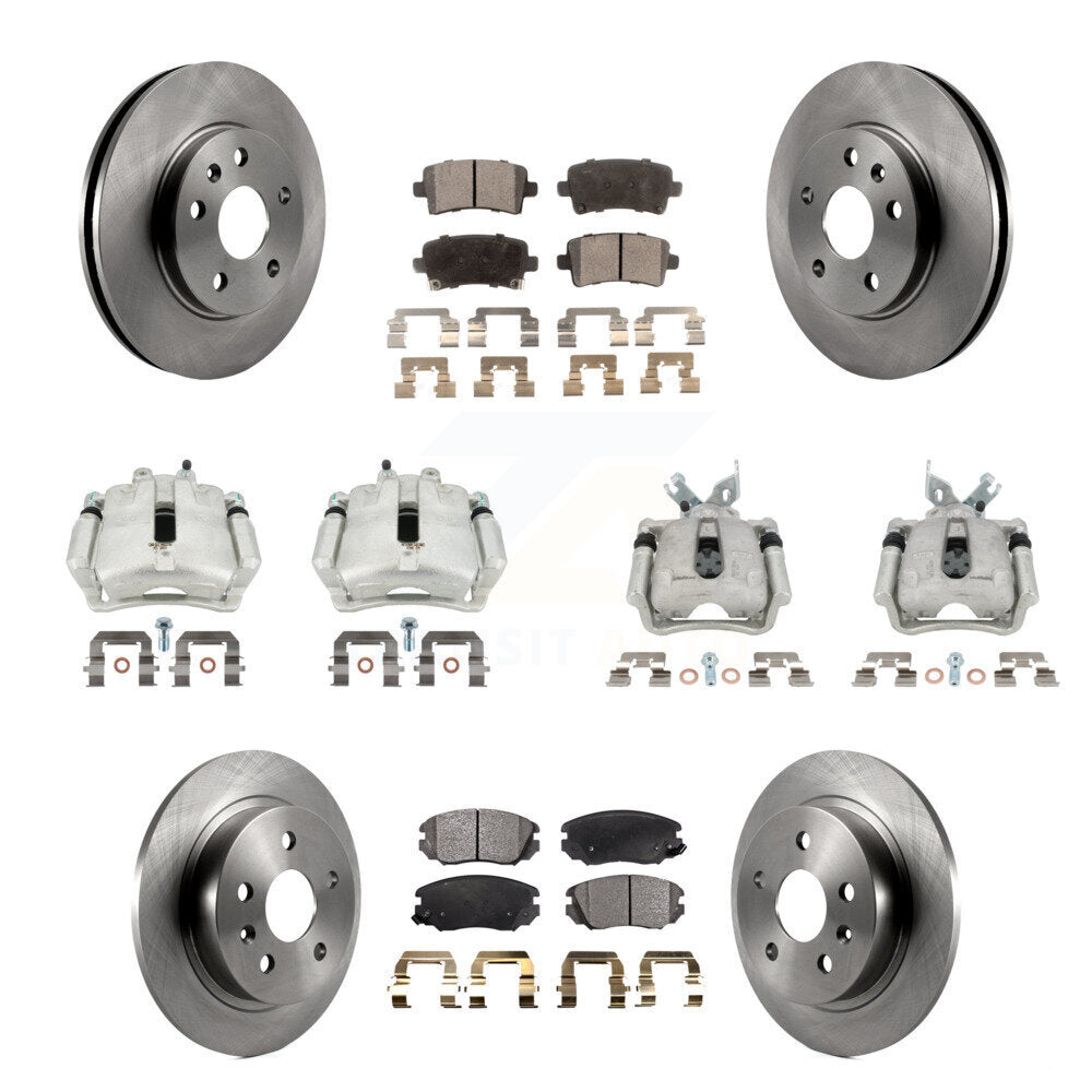 Front Rear Disc Brake Caliper Rotors & Semi-Metallic Pad Kit (10Pc) For Chevrolet Malibu KC8-101098P